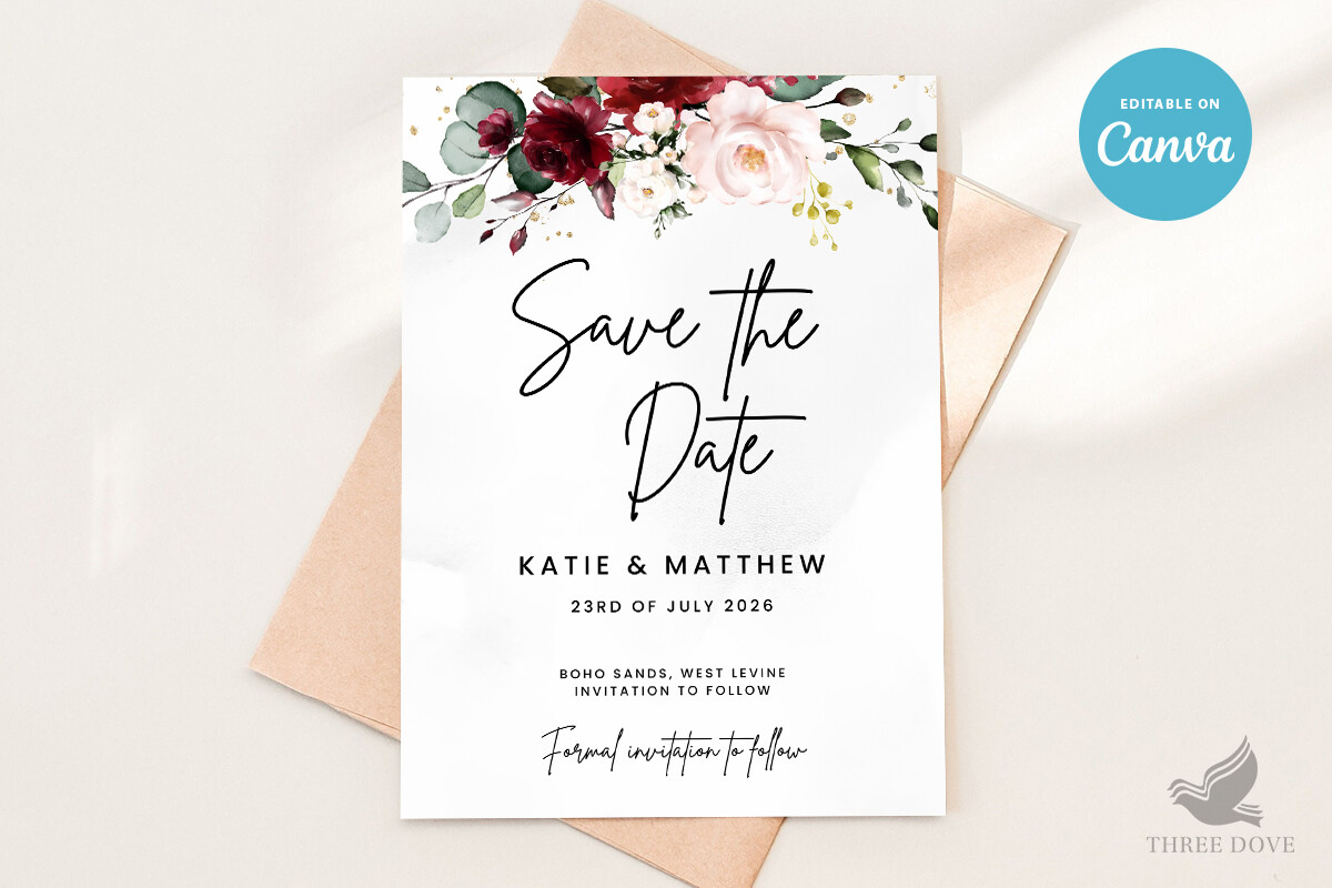 Floral Save the Date Template