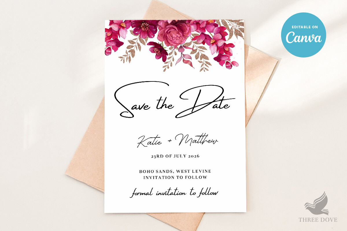 Floral Save the Date Template