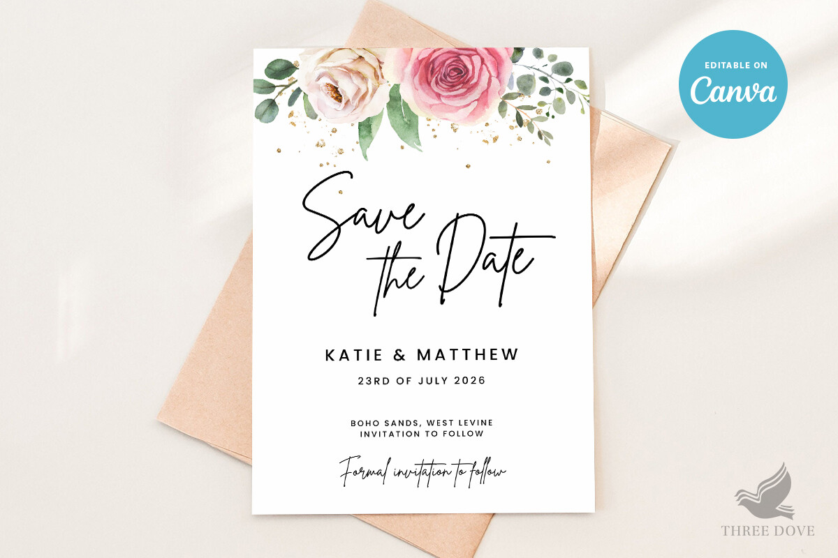 Floral Save the Date Template
