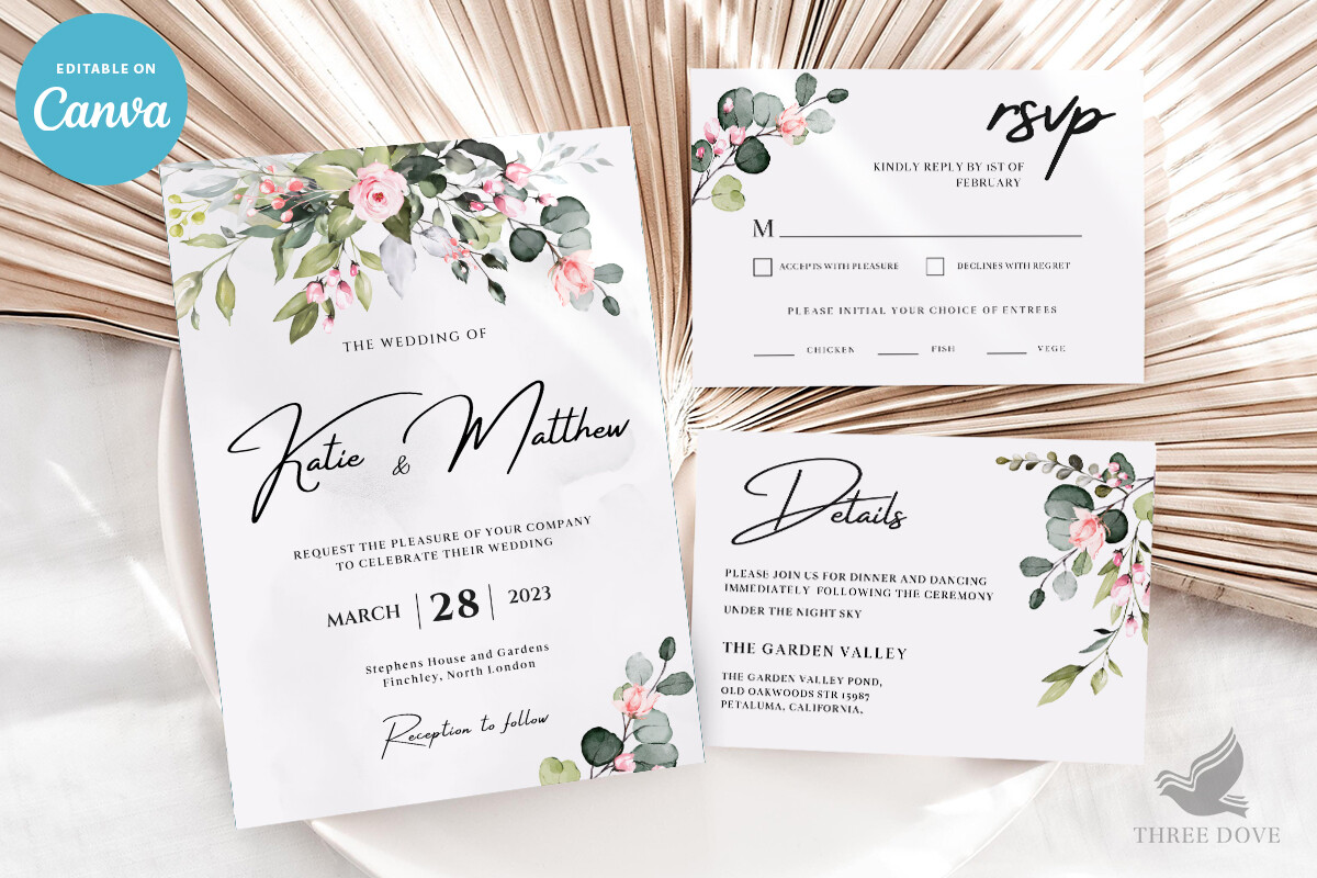 Floral Wedding Invitation Bundle