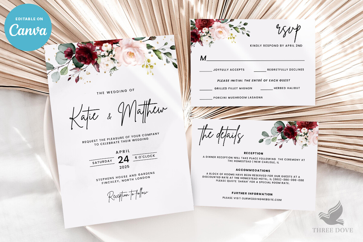 Floral Wedding Invitation Bundle