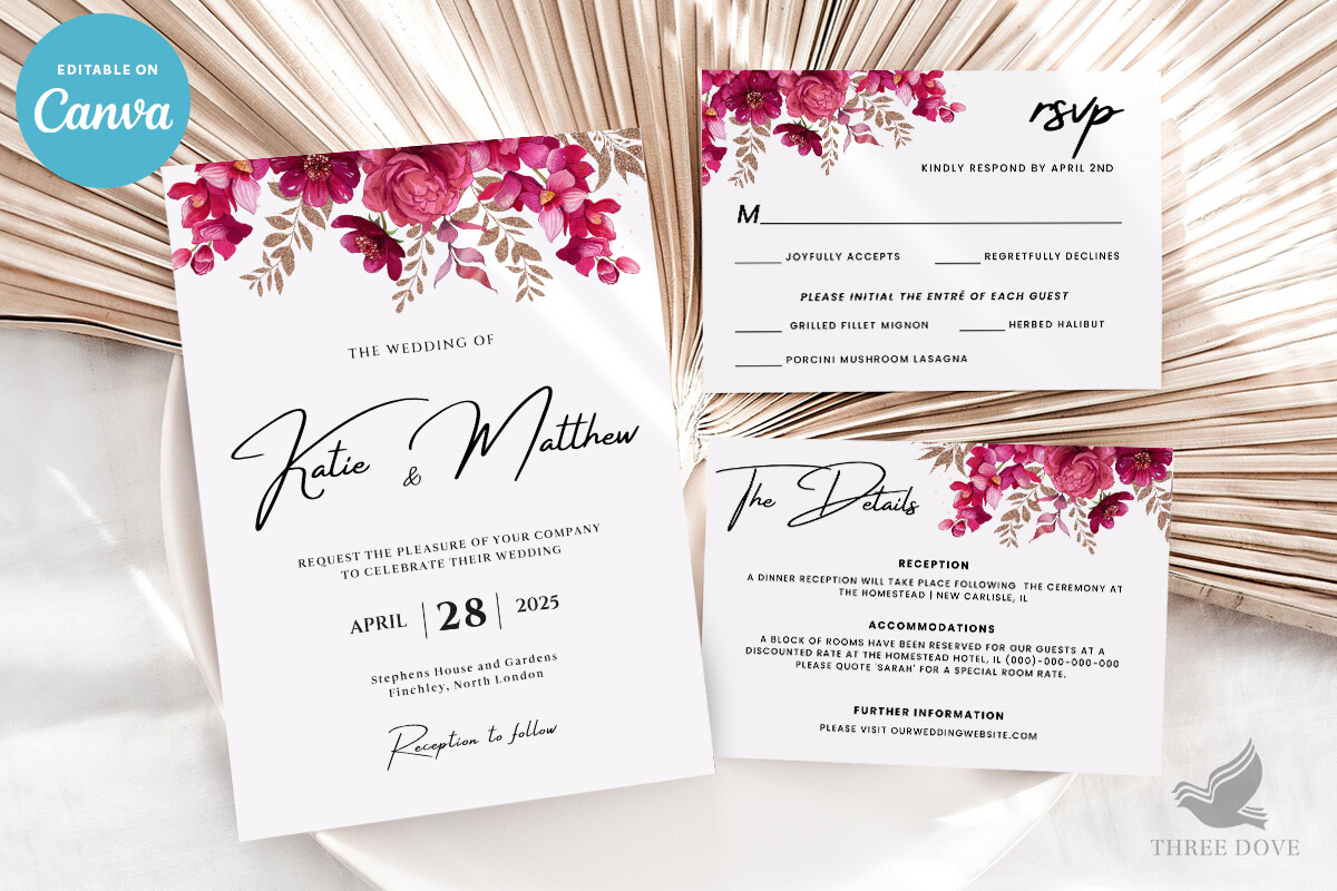 Floral Wedding Invitation Bundle
