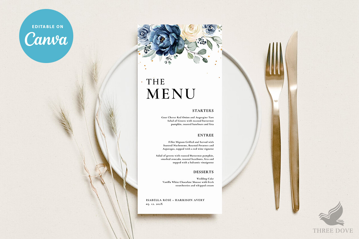 Floral Wedding Menu Template
