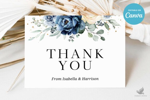 Floral Wedding Thank You Card Template