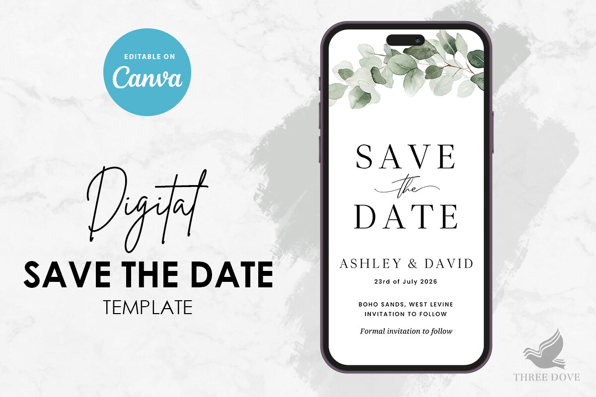 Greenery Digital Save the Date Template