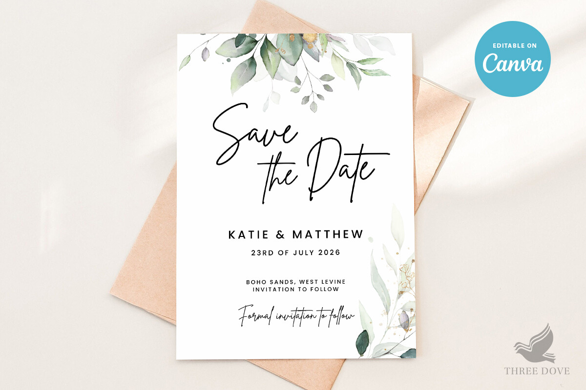 Greenery Save the Date Template