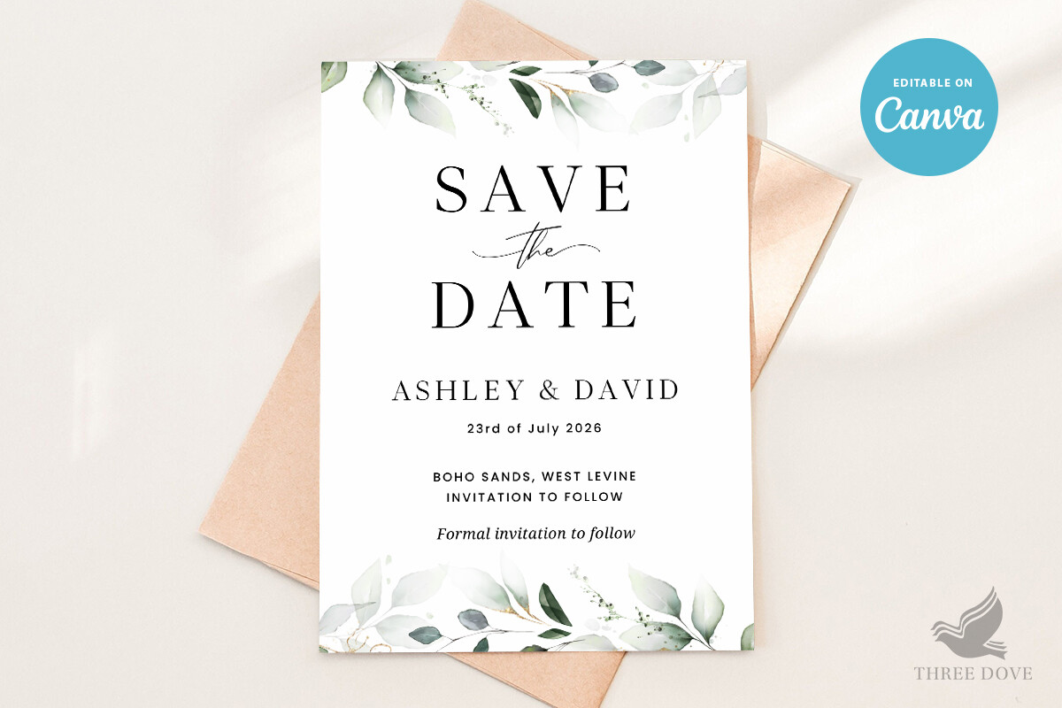 Greenery Save the Date Template