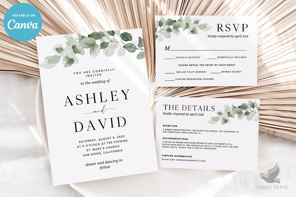 Greenery Wedding Invitation Bundle