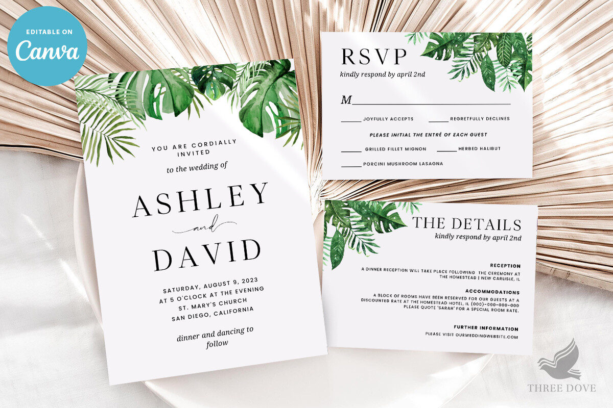 Greenery Wedding Invitation Bundle