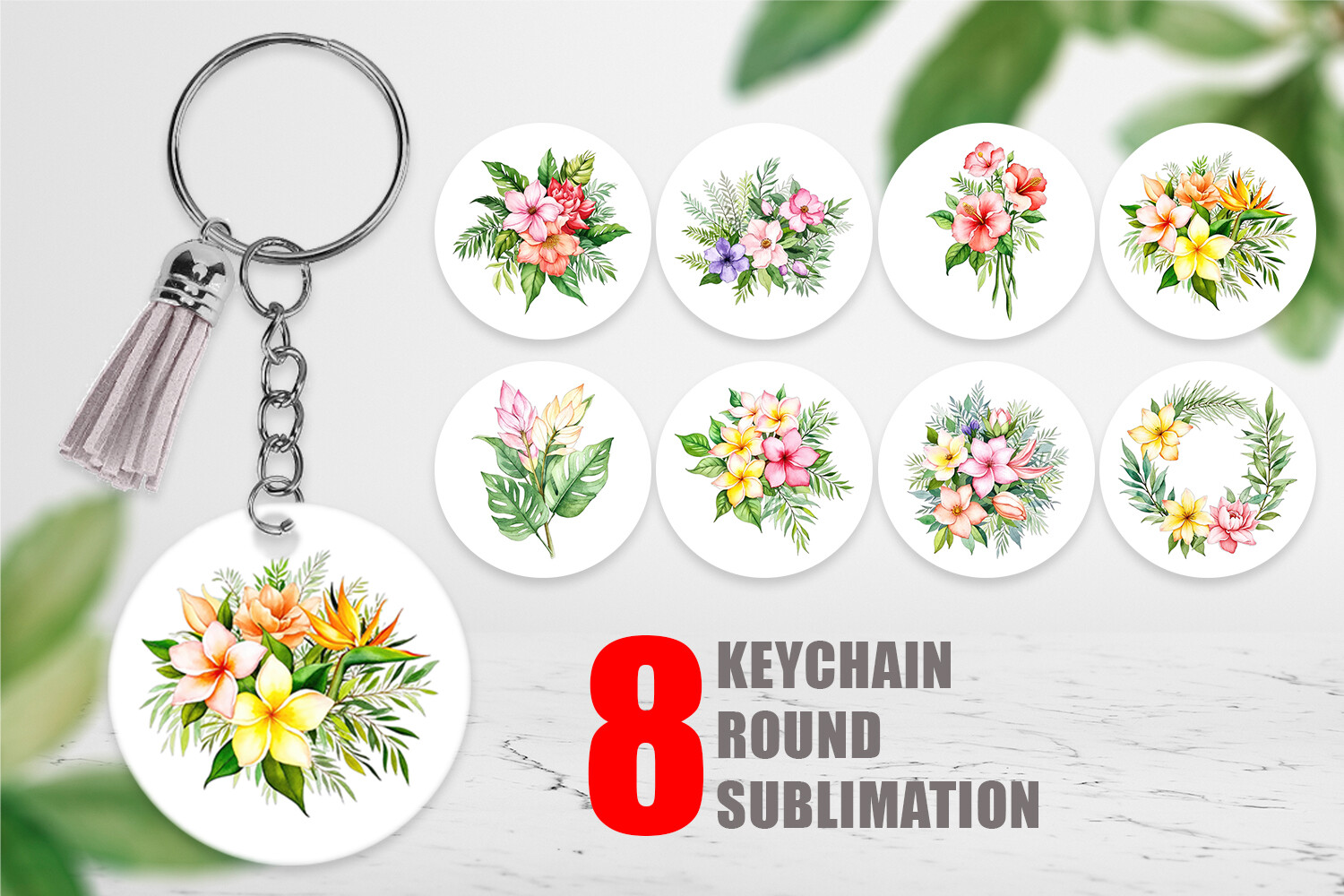 Keychain Botanical Bloom Graphic by Artnoy · Creative Fabrica