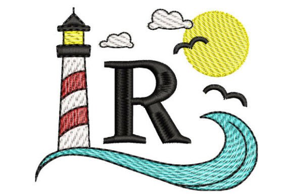 Maritime Monogram R – Curved Fills