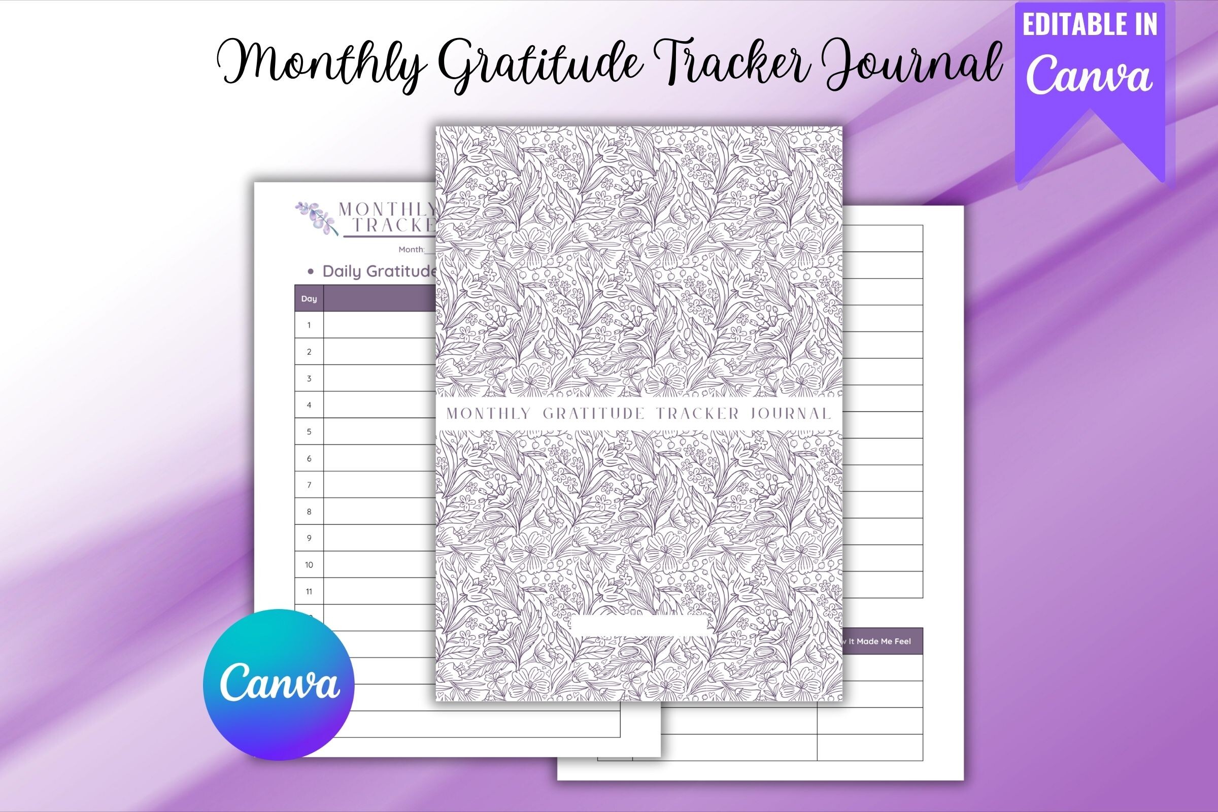 Monthly Gratitude Tracker Journal
