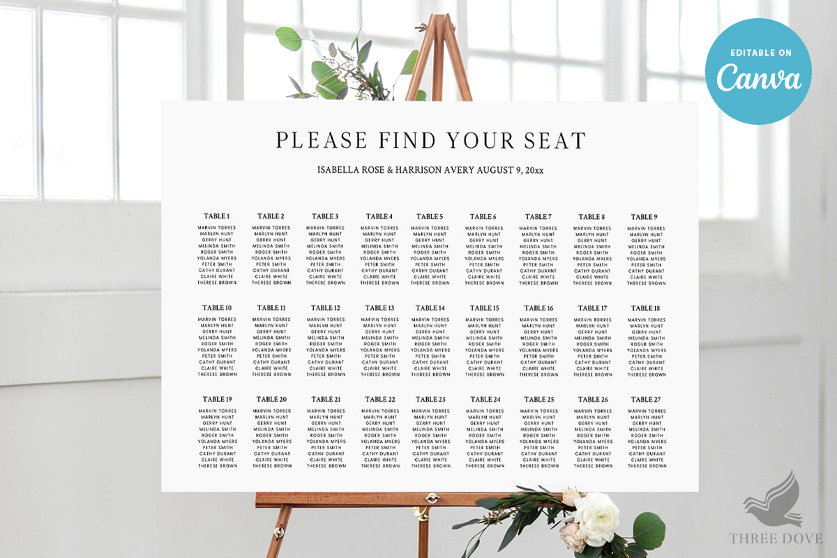 Wedding Seating Chart Template