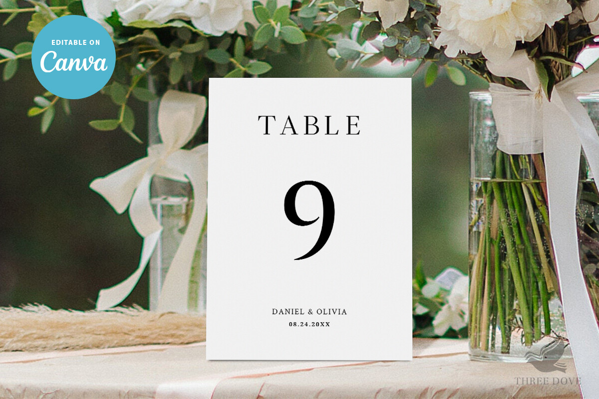 Wedding Table Numbers Template