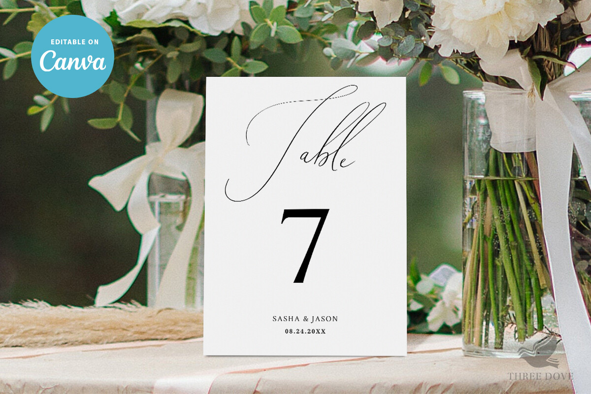 Wedding Table Numbers Template