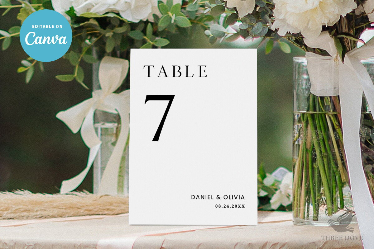 Wedding Table Numbers Template