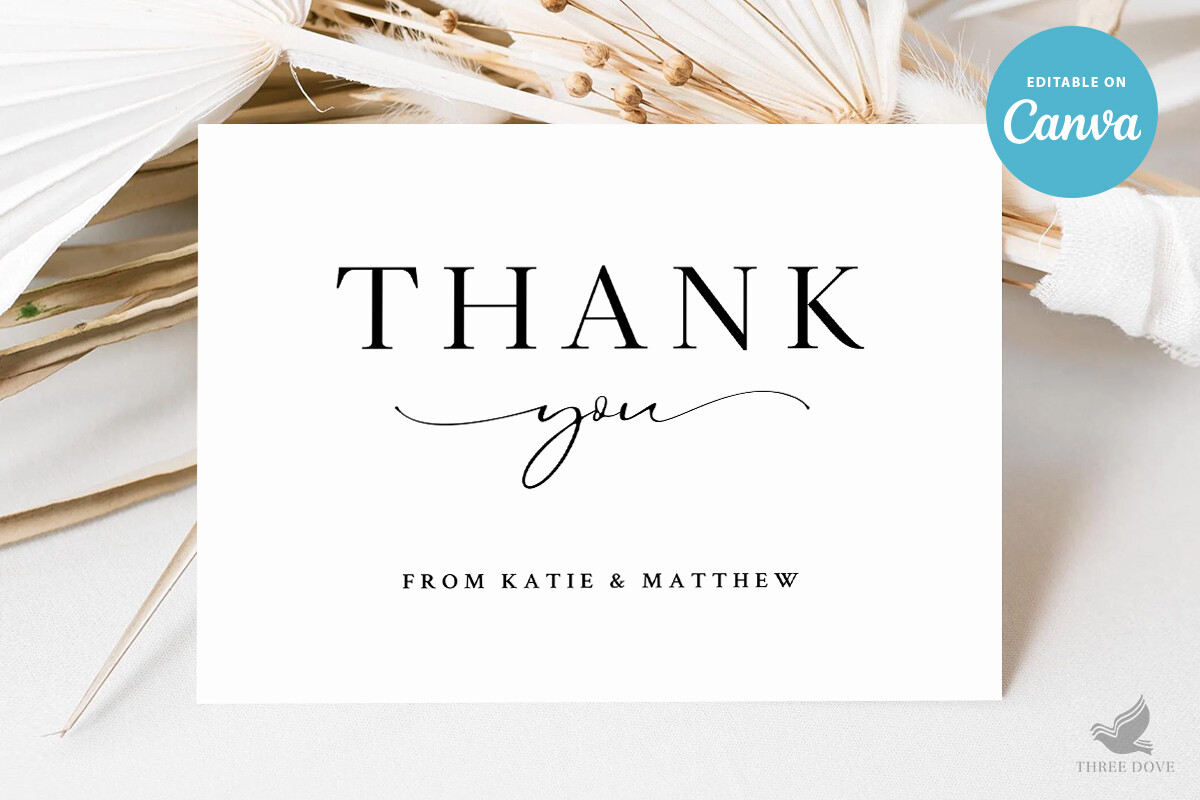 Wedding Thank You Card Template