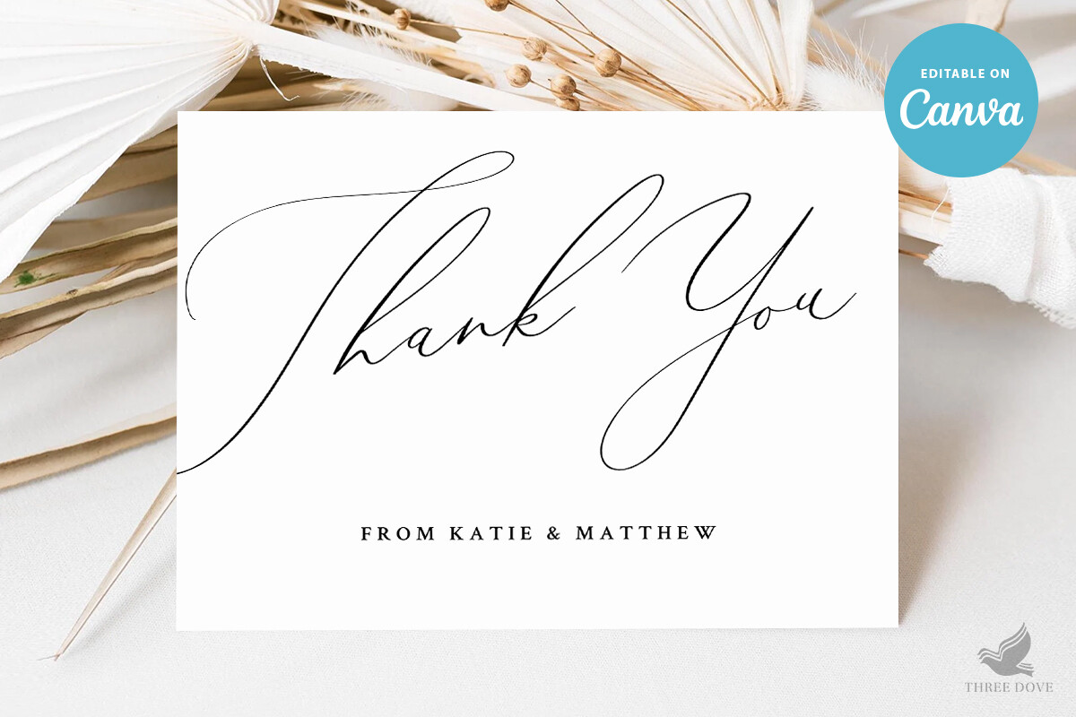 Wedding Thank You Card Template