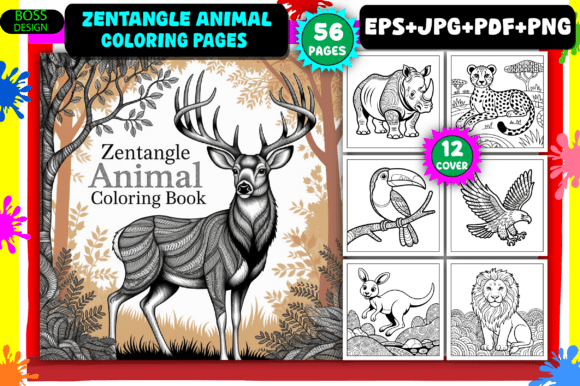 Zentangle Animal Coloring Pages Adults