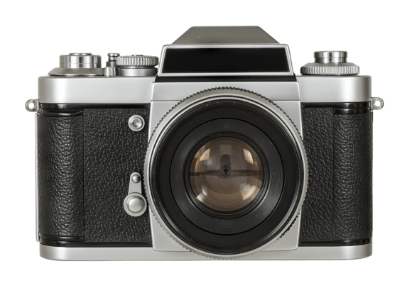 Classic Silver and Black Vintage Camera