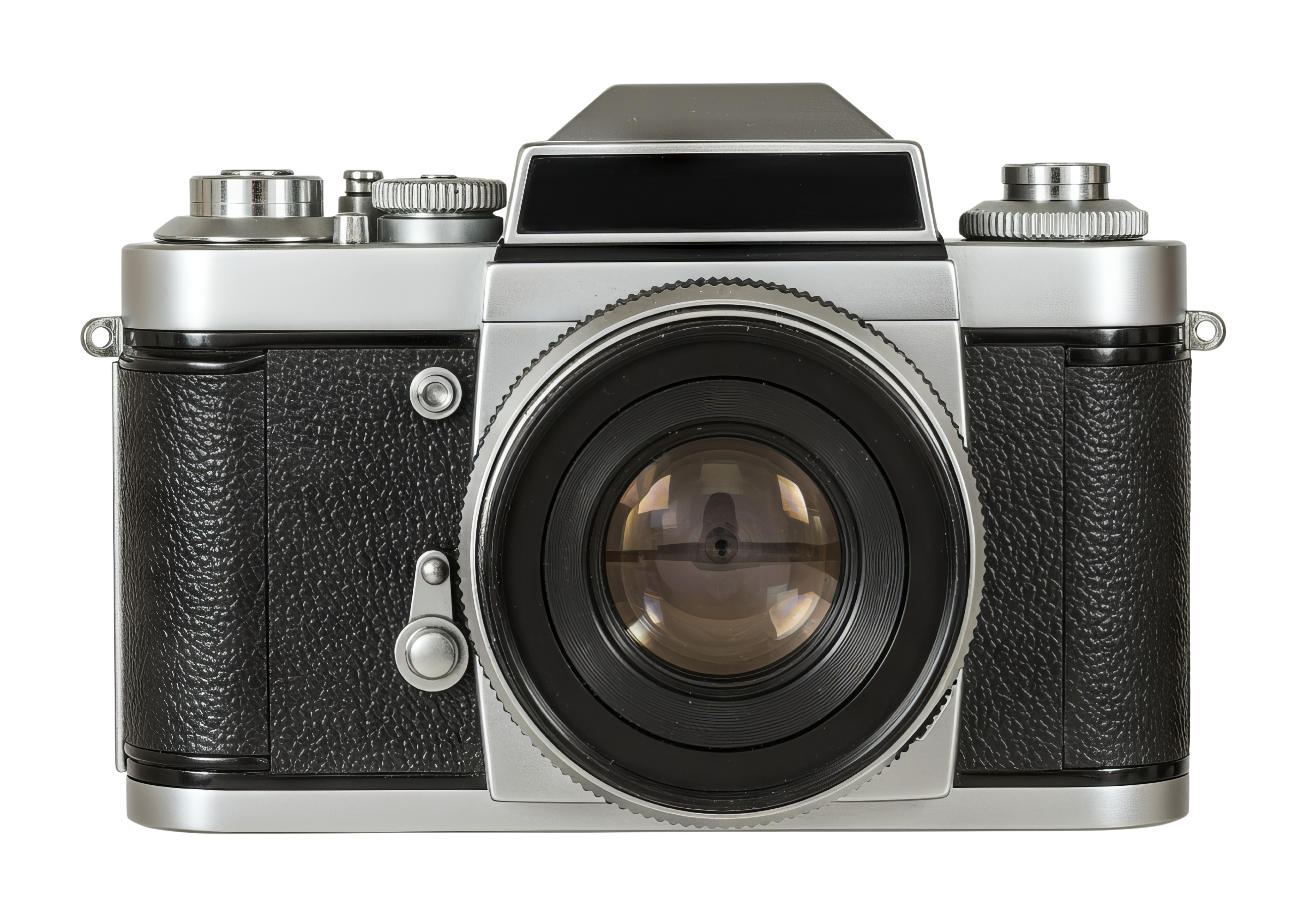 Classic Silver and Black Vintage Camera