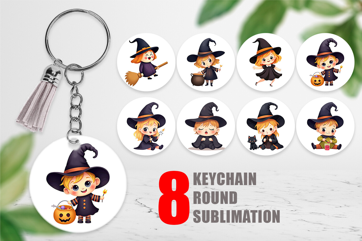 Keychain Baby Witch Halloween Graphic by Artnoy · Creative Fabrica