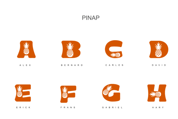 Pinap Font PNG with transparent background - Preview 2