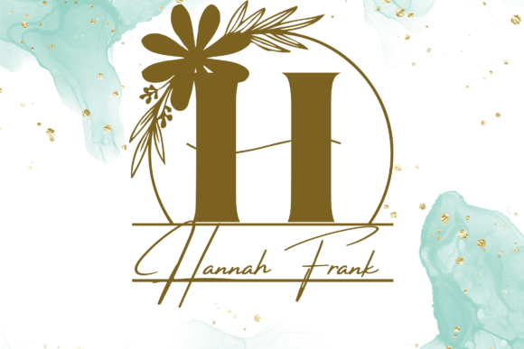 Adorned Petals Line Monogram Font - Preview 1