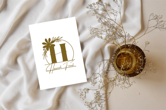 Adorned Petals Line Monogram Font - Preview 2