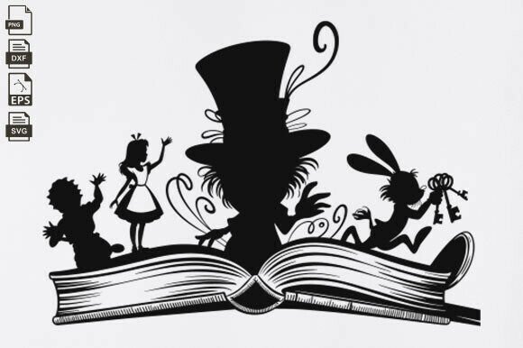 Alice in Wonderland Svg, Clipart, Book