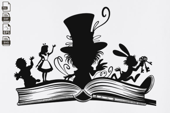 Alice in Wonderland Svg, Clipart, Book