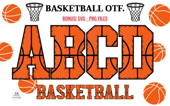 Basketball Color Fonts Font By Army Custom