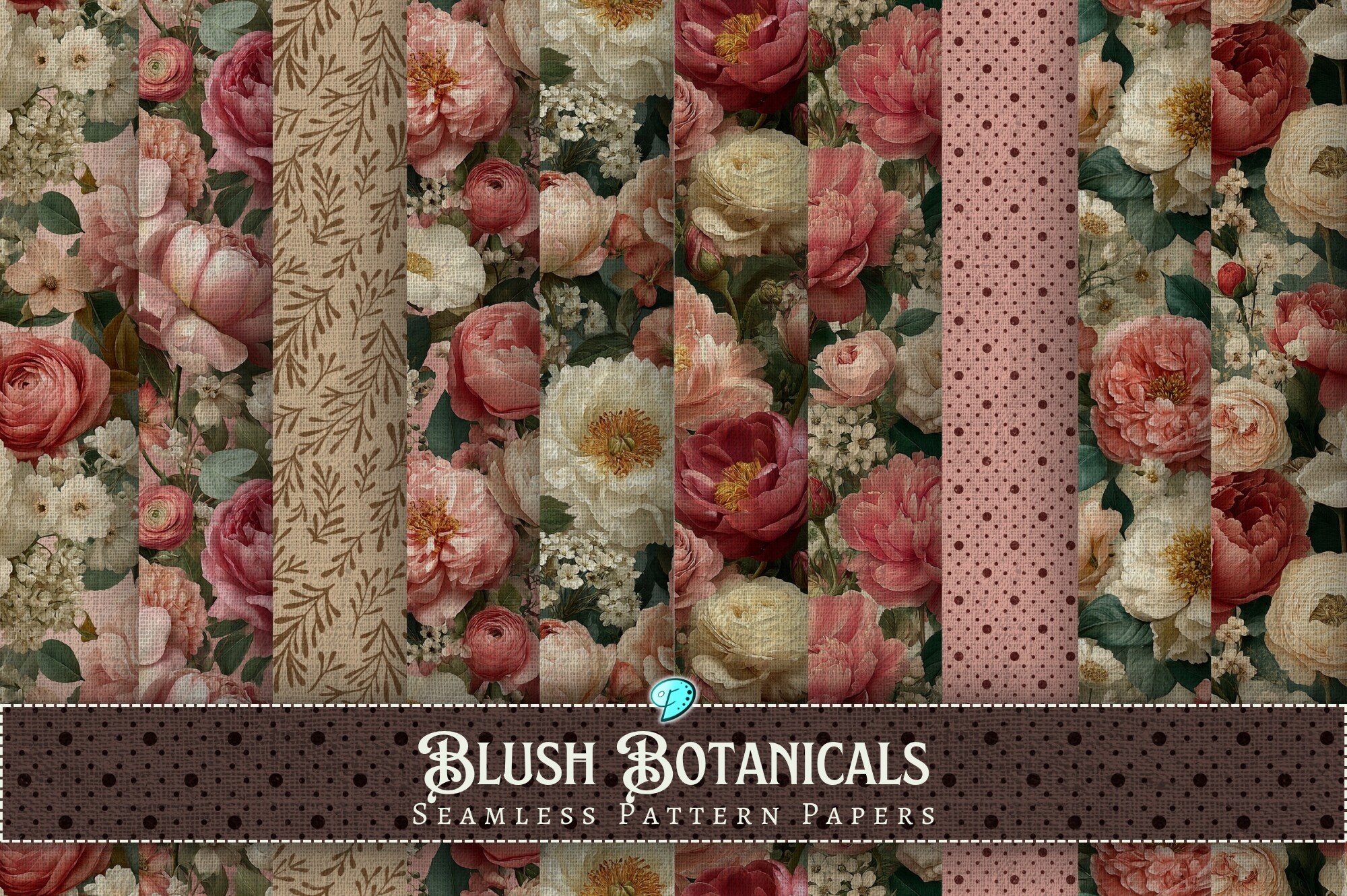 Blush Botanicals Seamless Pattern Papers