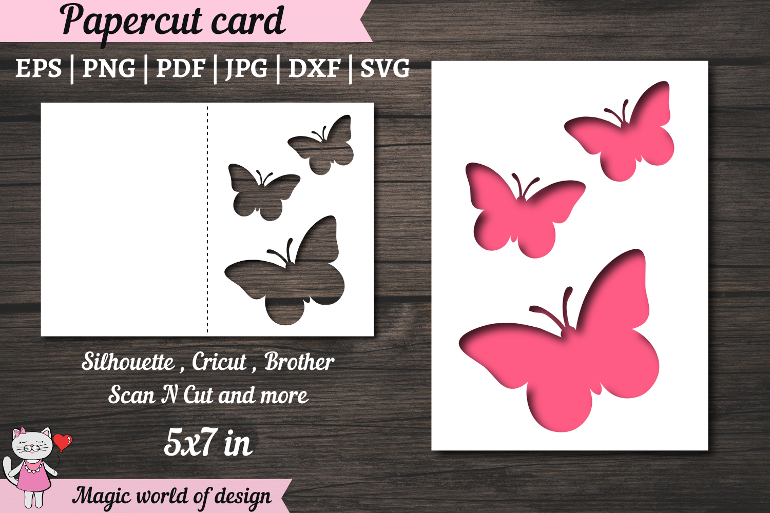 Butterfly Paper Cut Card Svg