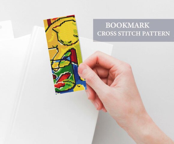 Cat with Red Fish Bookmark Pattern
