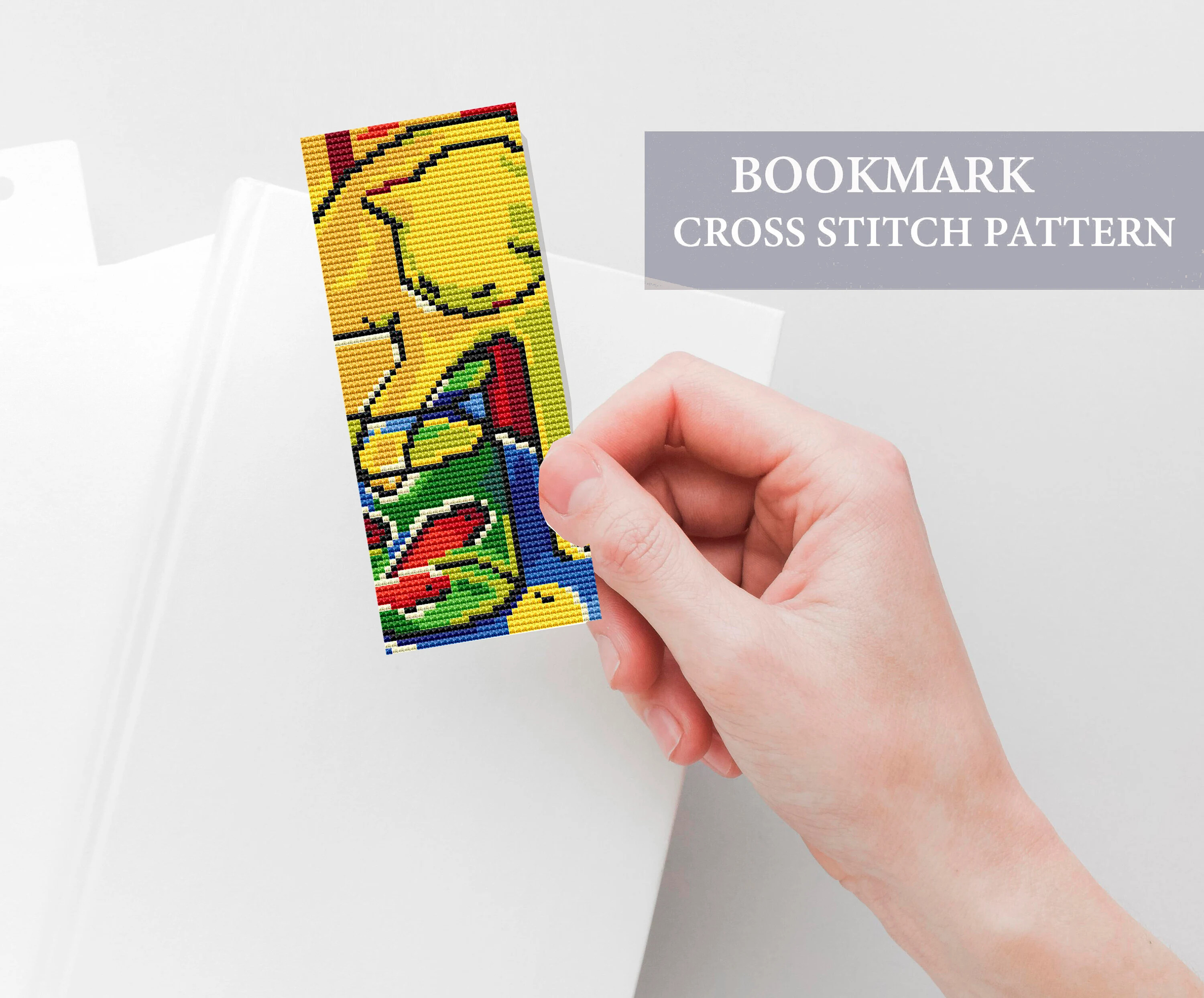 Cat with Red Fish Bookmark Pattern