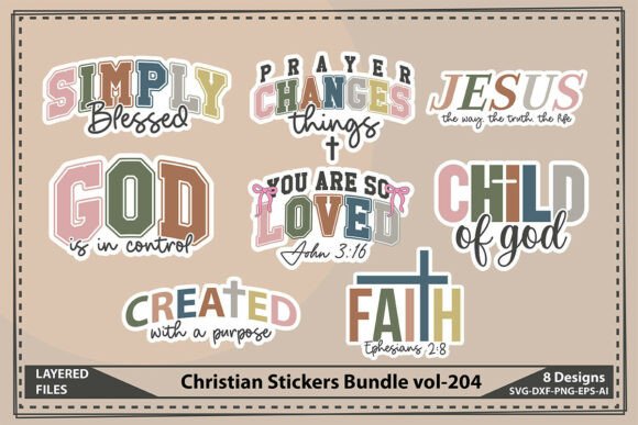 Christian Stickers Bundle Vol-204