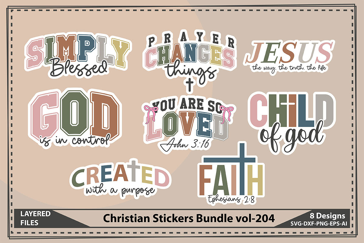 Christian Stickers Bundle Vol-204