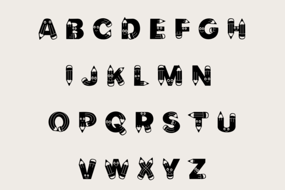 Cute Pencil Font - Preview 1