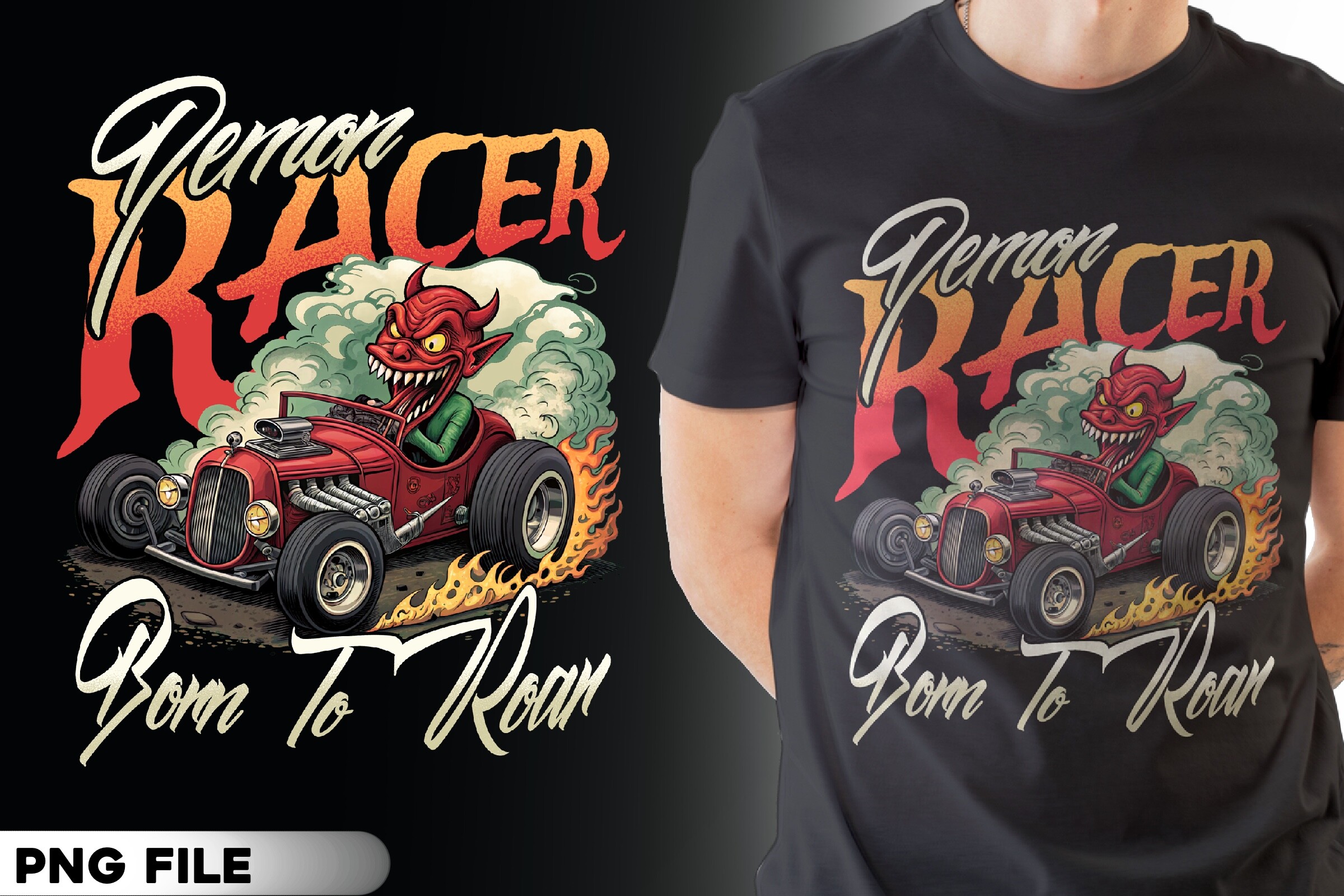 Demon Racer T-Shirt Design Graphic by Hega Prakosa · Creative Fabrica
