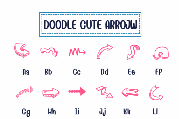 Doodle Cute Arrow Font - Preview 1