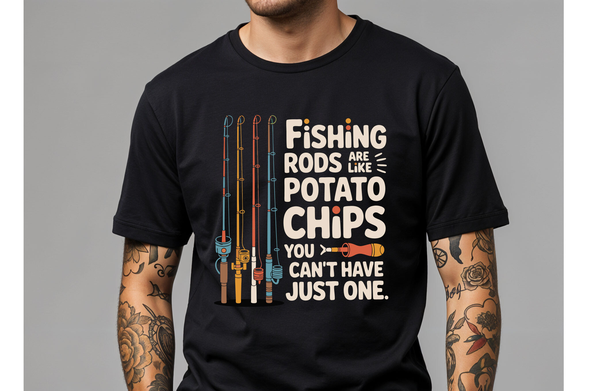 Fishing Rods Like Potato Chips Graphic Graphic by Design Vibe ...