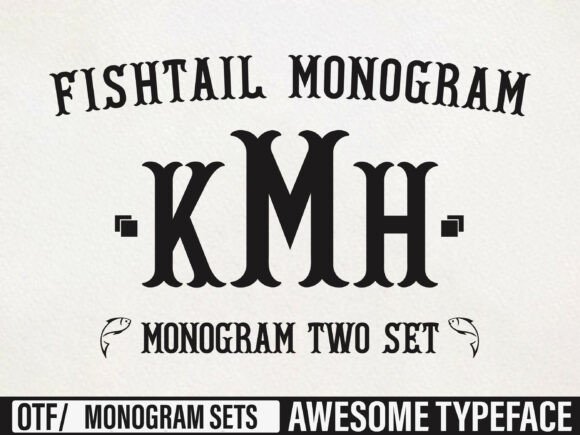 Fishtail Monogram Display-Schriftarten Schriftart Von MaxArt