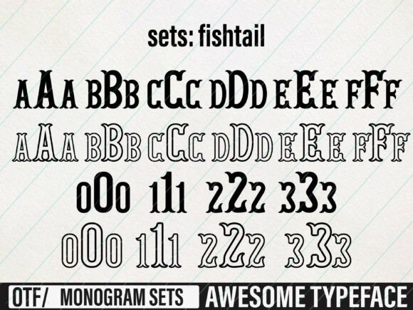 Fishtail Monogram Font - Preview 3