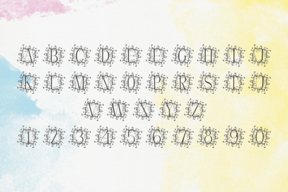 Flora Crest Monogram Font - Preview 3