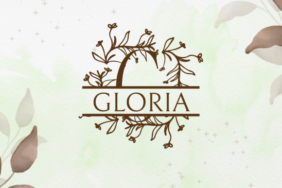 Flora Crest Split Monogram Font - Preview 1