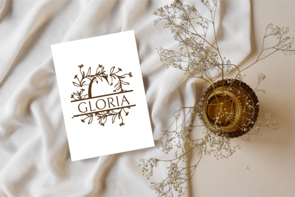 Flora Crest Split Monogram Font - Preview 2