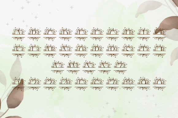 Flora Crest Split Monogram Font - Preview 3