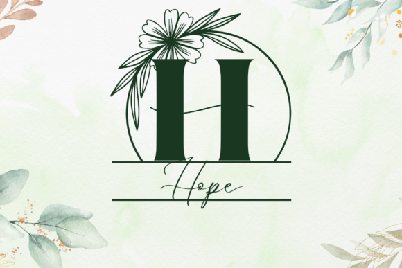 Floral Charm Line Monogram Font - Preview 1