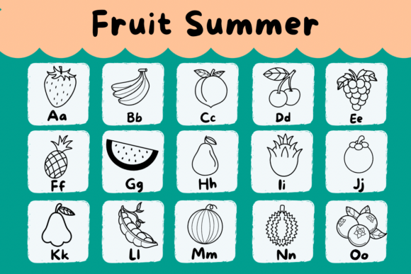 Fruit Summer Font PNG with transparent background - Preview 1